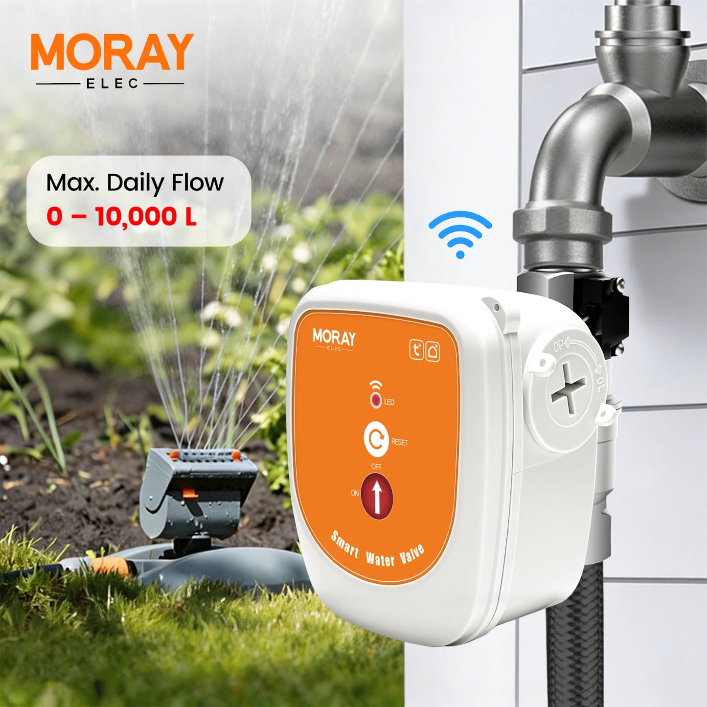 ME220FW Tuya WiFi Tuya Water Flow Meter Valve Real-time Consumption Temp Monitoring Timing Irrigation Shut Off Valve Smart Life