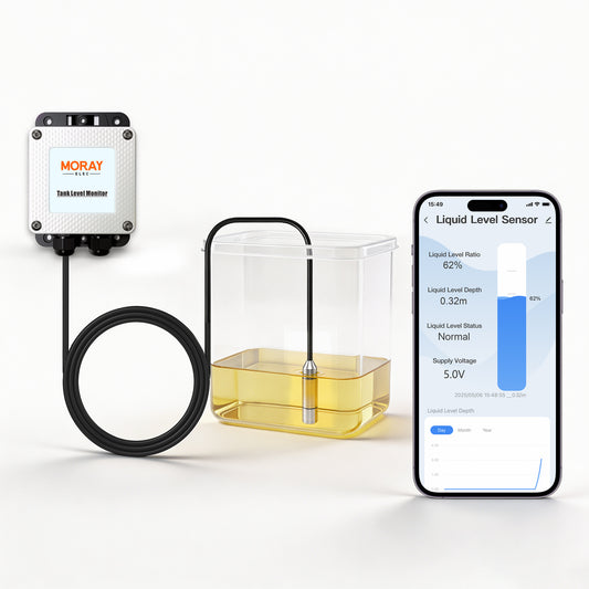 Morayelec ME202D 10M Jauge de niveau de liquide à haute précision, capteur intelligent Tuya pour maison connectée, capteur de niveau d'eau et de diesel Tuya