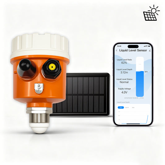 ME203WSP Tuya Smartlife Solar High Accuracy Ultrasonic Liquid Level Sensor Device Anti-interference Fuel tank Level Sensor