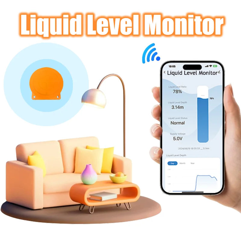 ME201WCS Smart Socket Tuya Mobile APP Wireless WiFi Remote Ultrasonic Real Time Water Level Sensor Monitor