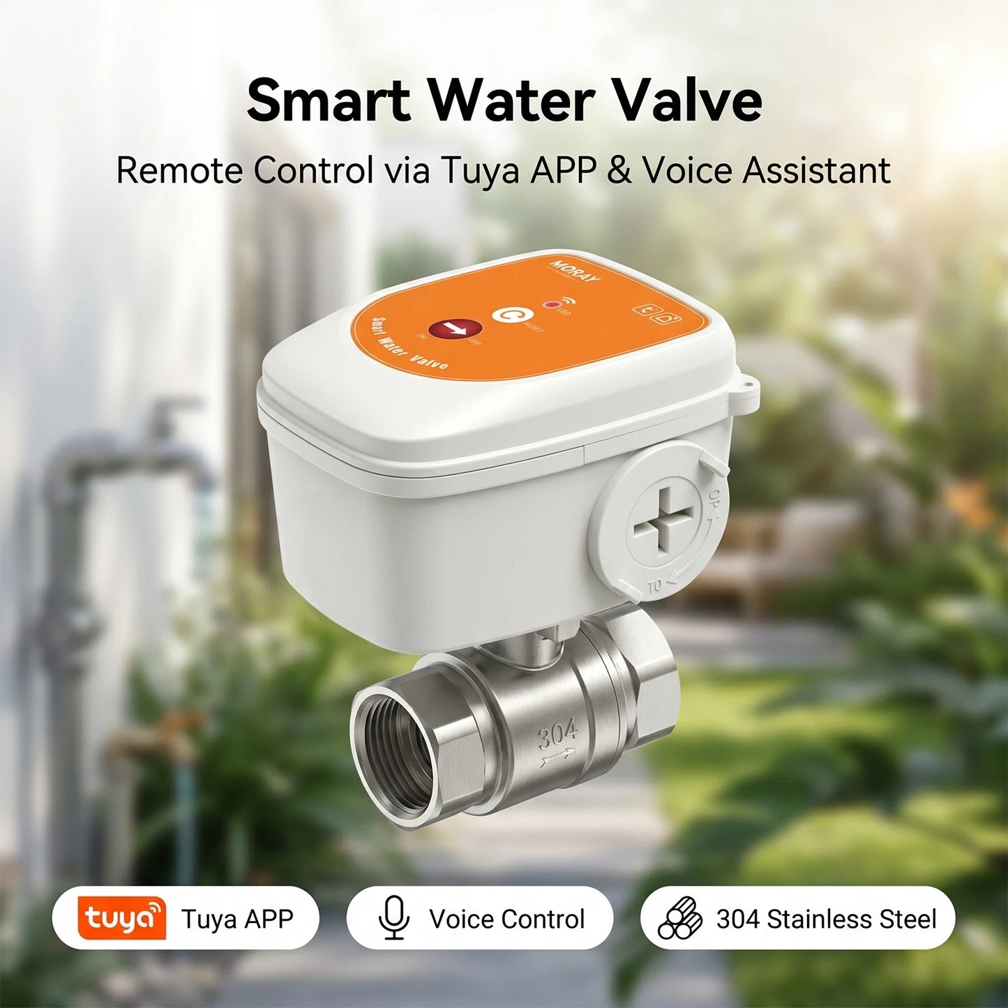 Moray ME220W Tuya Voice-Controlled Water Valve WiFi Water Meter 0~100% Opening Display Automated Smart Home Control