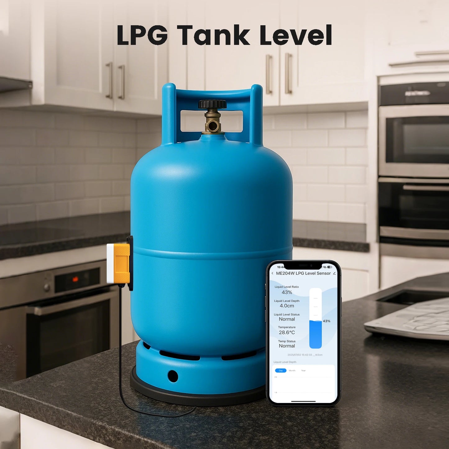 Moray ME204Z Zigbee Long Distance Tuya Smartlife APP LPG Tank Level Gauges Non-Contact Ultrasonic LPG Level Sensor
