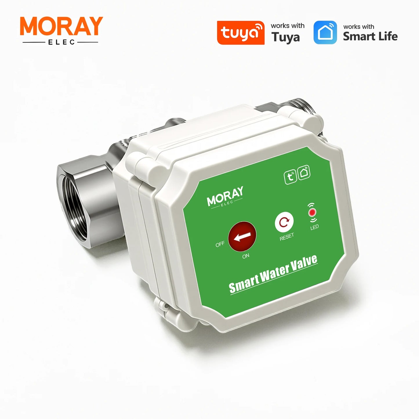 MORAY ME220XFW Water Flow Waterproof Interface Smart WiFi Water Valve Remote Control Auto Shutoff Monitor Daily Water Usage