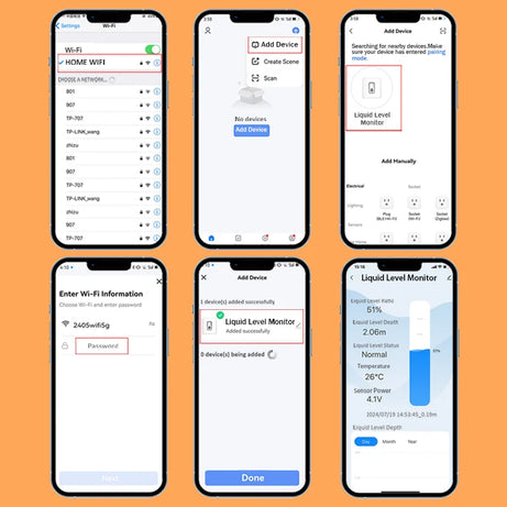 Morayelec ME201RSP Tuya App LED Display Solar Panel Wireless Long Distance Temperature Display Water Tank Liquid Level Monitor