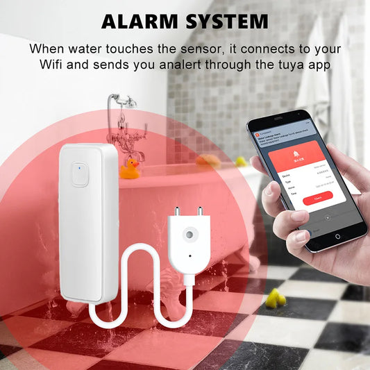 Tuya WiFi Water Leak Sensor SmartLife App Water Level Detector Flood Leakage Sensor APP Remote Control Security Alarm System