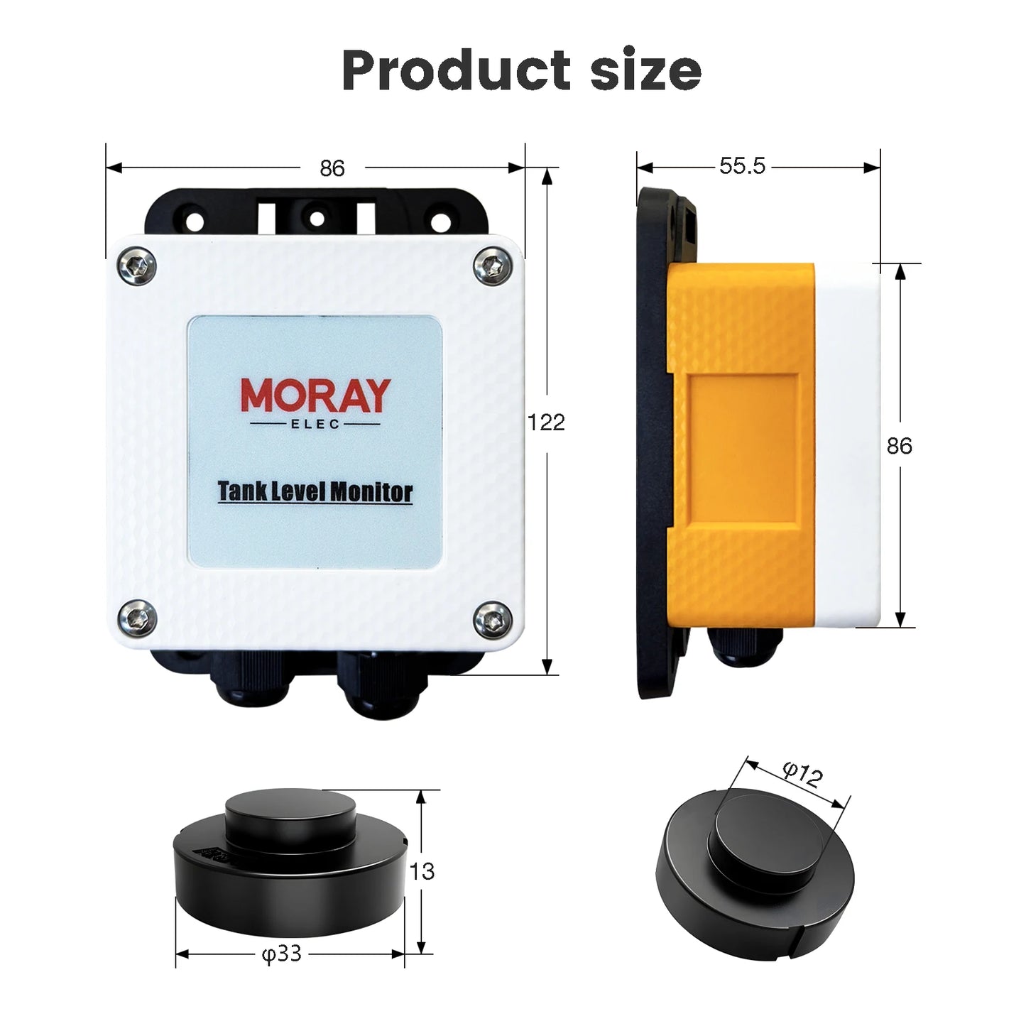 Moray ME204Z Zigbee Long Distance Tuya Smartlife APP LPG Tank Level Gauges Non-Contact Ultrasonic LPG Level Sensor