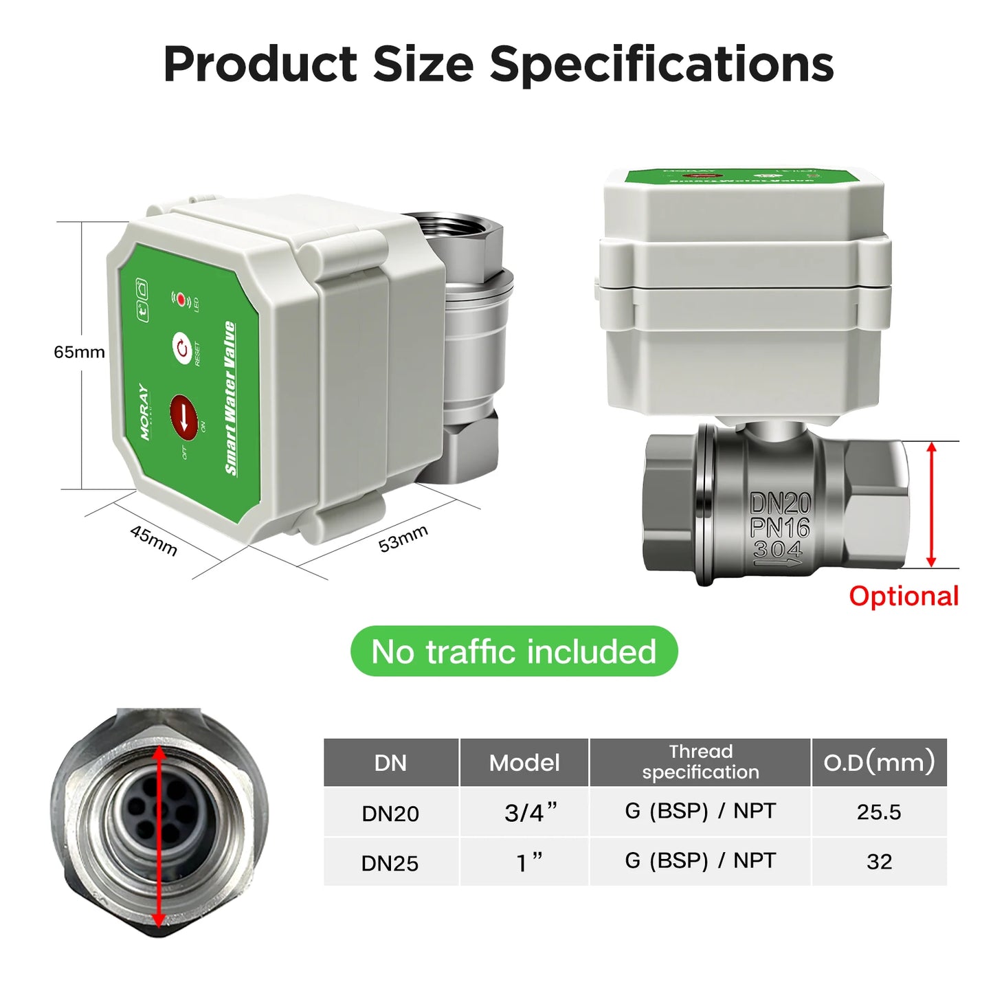 MORAY 220XW intelligent water valve with 0-100% adjustable opening degree WiFi garden irrigation automatic water cut-off control