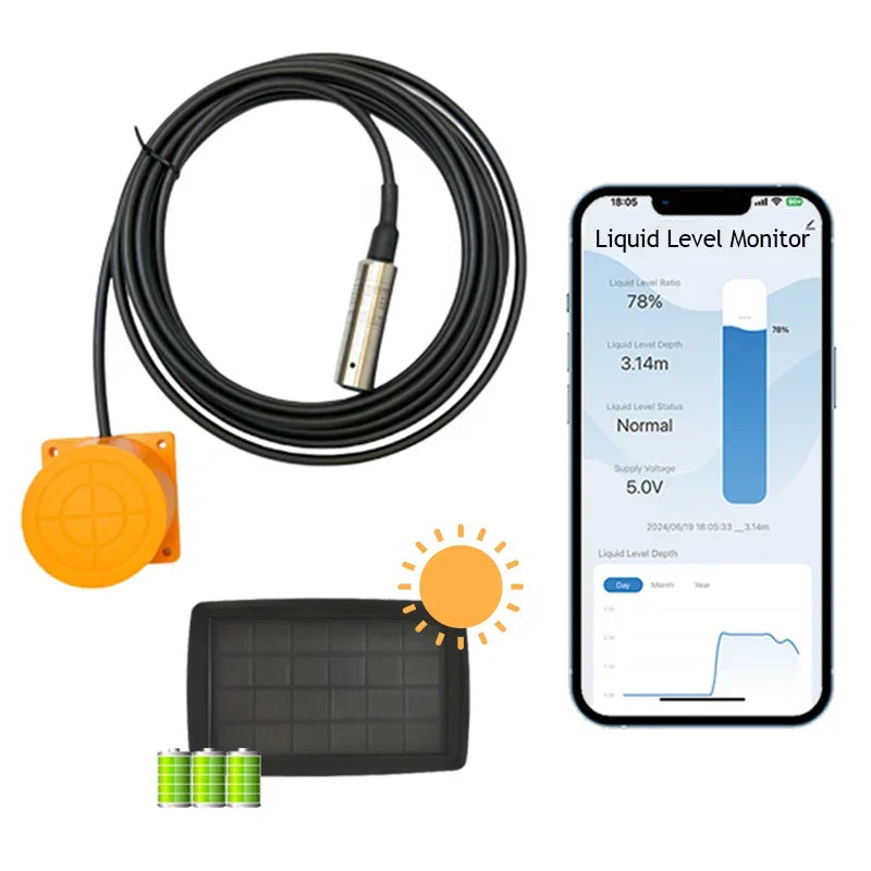 ME202WSP 5m Solar Smart Home Factory High Accuracy WIFI Level Gauge Wireless Oil Diesel Water Level Detector